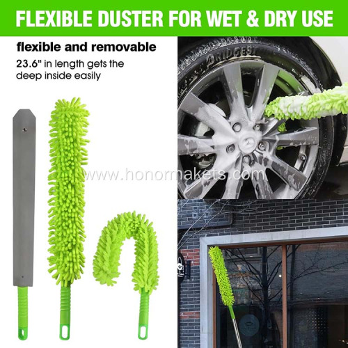 62'' Car Wash Brush with Long Handle Car Wash Mop Mitt Chenille Car Cleaning Kits tools Windshield Window Squeegee